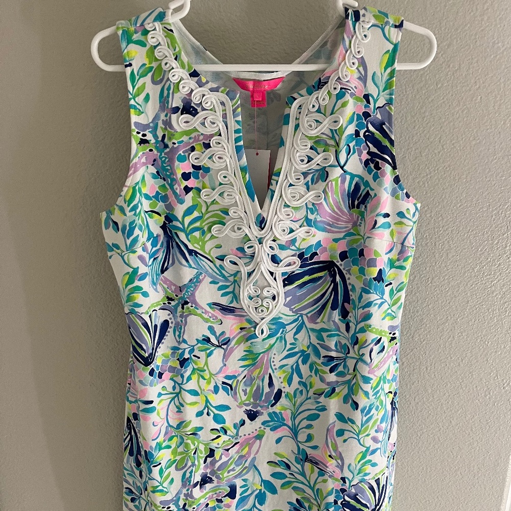 Lilly Pulitzer Harper Shift Dress in Shell Beach Print and 2 GWP! - Picture 3 of 15